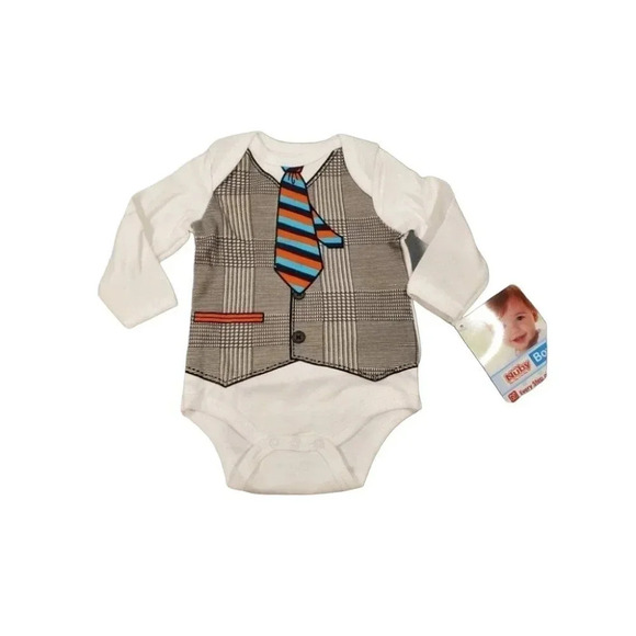 6-9m NUBY Boys long sleeve Shirt and Tie, socks, and beanie Set. - Picture 2 of 5